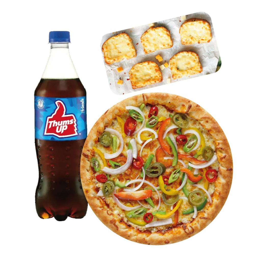 Any 20cm Premium Pizza, Cheese Garlic Toasty, Cold Drink 750 ml