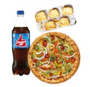 Any 20cm Premium Pizza, Cheese Garlic Toasty, Cold Drink 750 ml