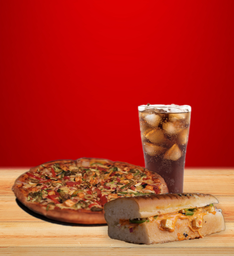 Combo-2 (10 Inch Pizza, Focaccia Sandwich, 750ml Cold Drink)